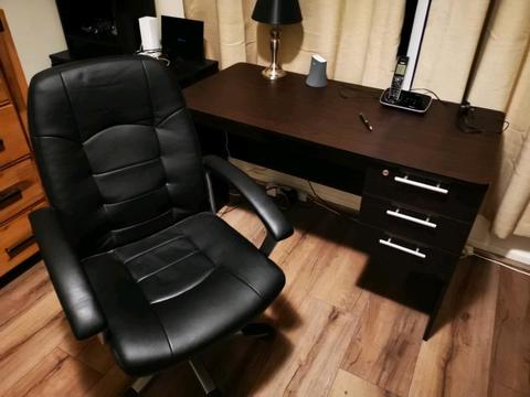 Chocolate Office Desk with chair
