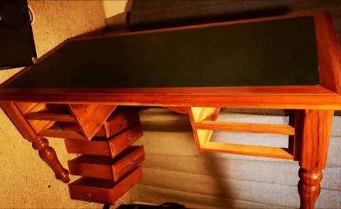 Proper Timber wooden study desk. Old school. Baltic