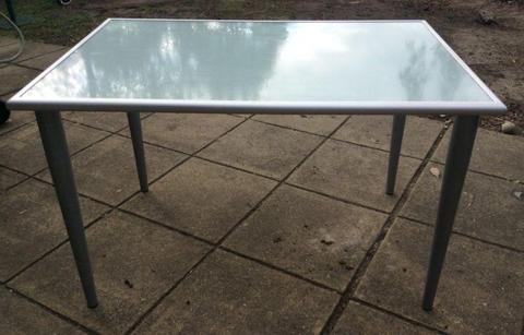 Glass topped desk or table