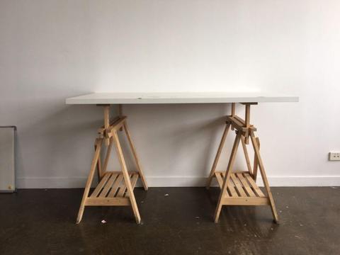 IKEA timber trestle desk