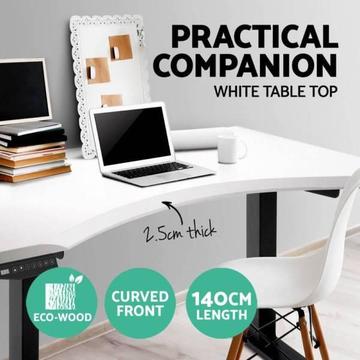 Curved Table Desk Top For Height Adjustable Frame Standing Sit