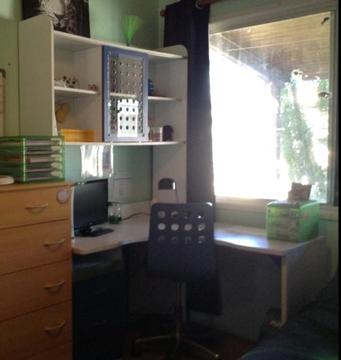 Student Corner Desk With Drawers and Shelves