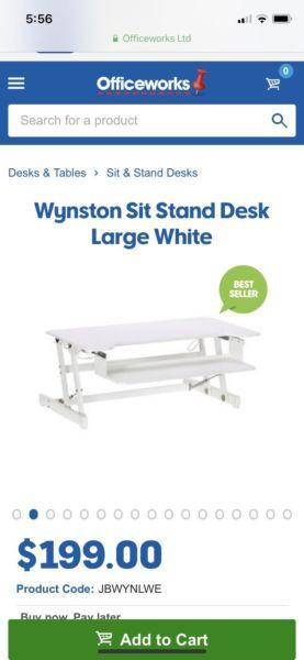 White standing desk