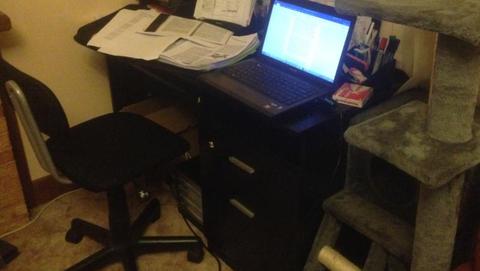 Black desk only with filing drawer