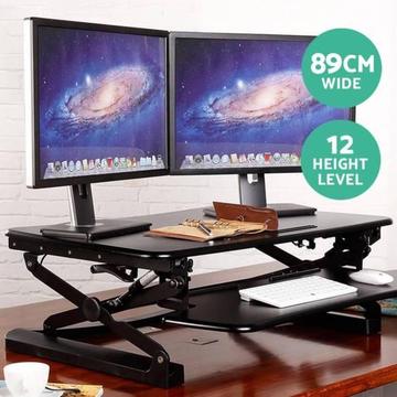 Height Adjustable Standing Desk Sit Stand Up Riser Computer New