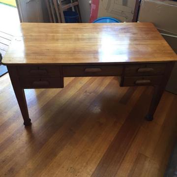 Timber desk - 5 drawer