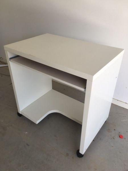 Small White Desk with Single Drawer
