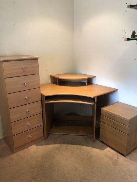 Criterion Corner Office Desk , Drawer and Tallboy set