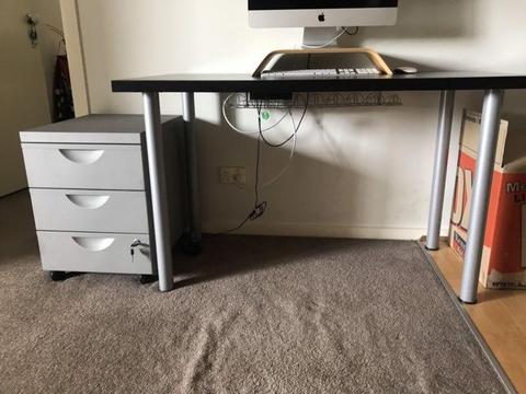 IKEA desk and drawers