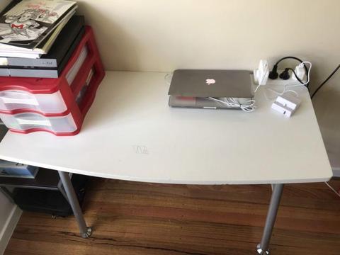 Plain white home study desk