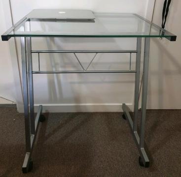 Glass Table desk small fits into any car can be disassembled into