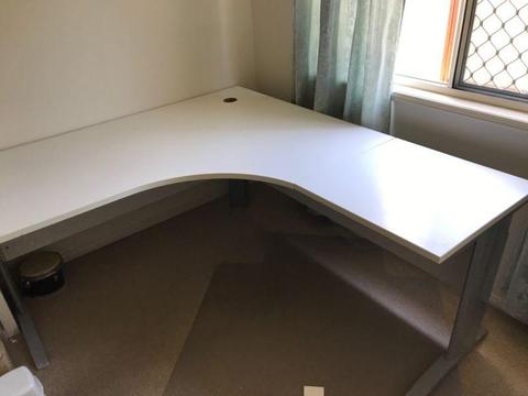 Large corner office desk white