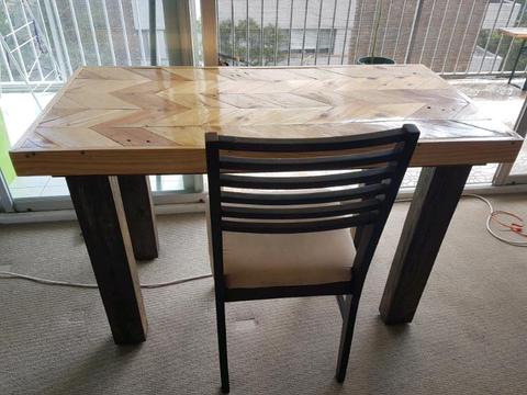 Rustic wooden pattern table/desk