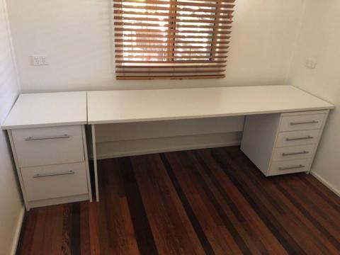 Office desk and filing cabinet