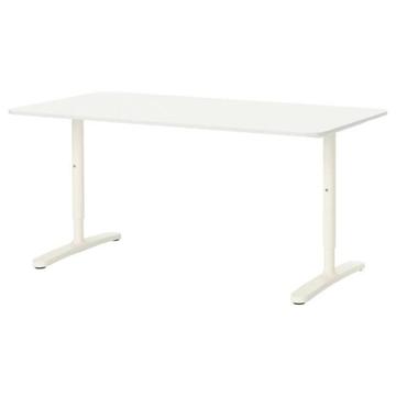 Sit/stand white office desk
