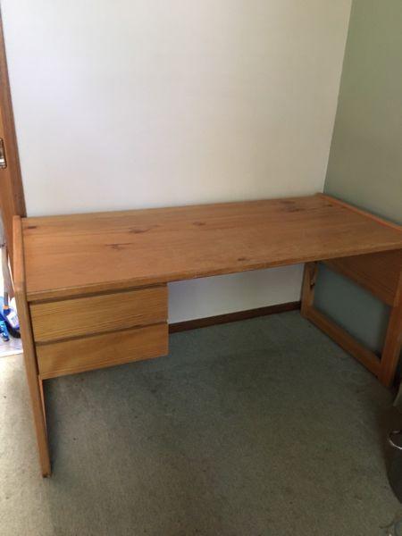 Free wooden desk with two drawers