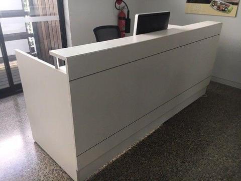 Reception desk - white laminate finish, excellent condition