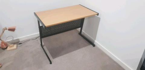 Beech Desk with Black powder-coat frame