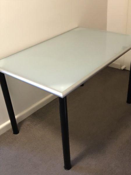 IKEA Frosted glass top table/desk