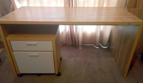 Used Large Desk and File Drawer