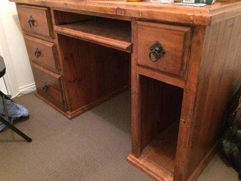Solid timber desk 1500x660x790h