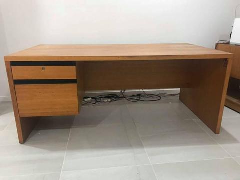 2 x Large Timber Veneer Office Desks