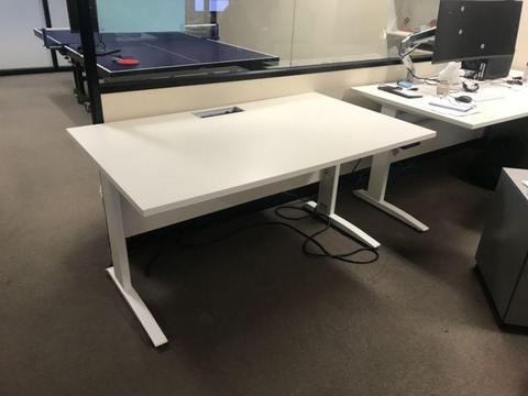 ELECTRIC HEIGHT ADJUSTABLE SIT STAND DESKS (1800X900MM) (WHITE)