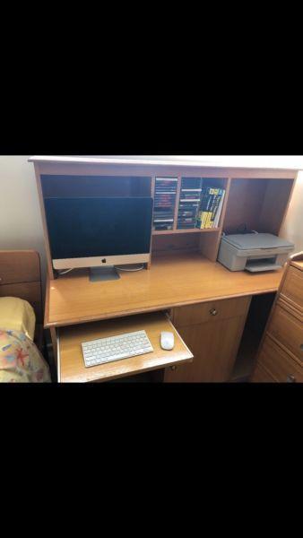 Computer desk in wood