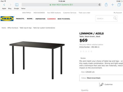 2 IKEA black tables/desks
