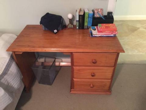 Wooden Desk and Drawers