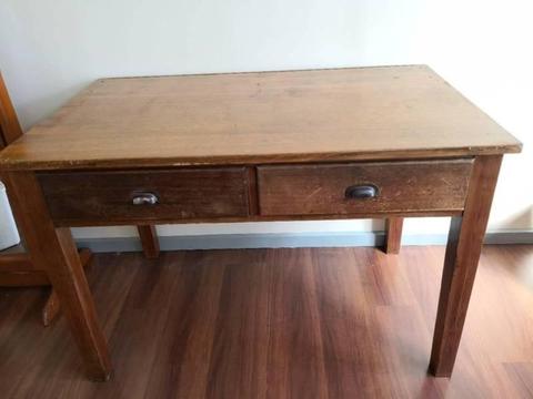 TIMBER DESK WITH DRAWERS