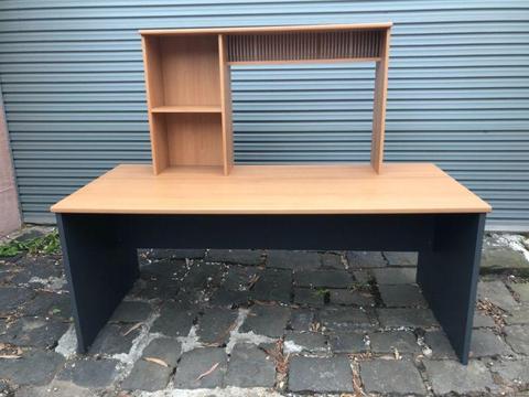Home office or student desk with movable hutch