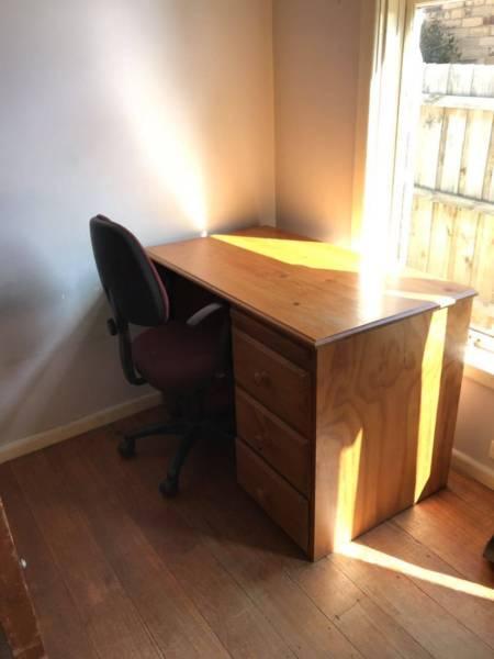 Pine study desk with computer chair - great price