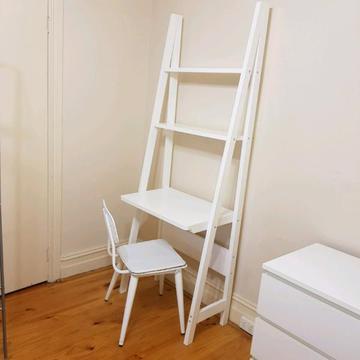 IKEA shelves desk chair white St Kilda