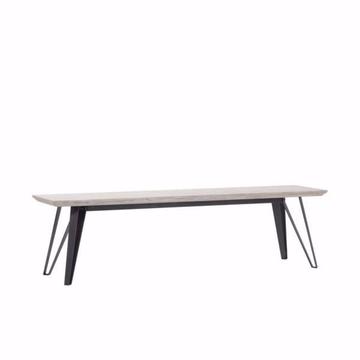 Brand New Nordic Grey White Wash Bench with Black Legs