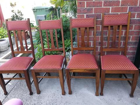 4 x antique chairs upholstered