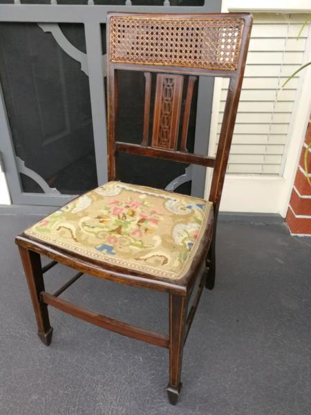 Antique chair, with embroidered seat