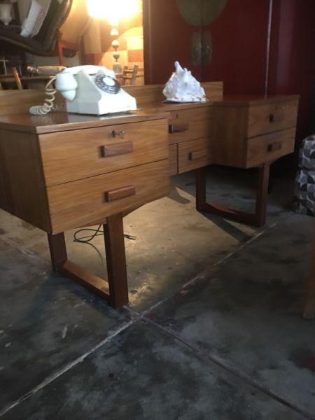 Mid century exotic timber desk/ dresser