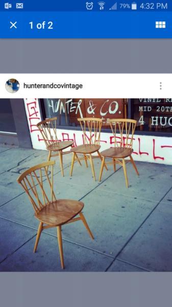 ercol dining chairs retro vintage parker mid century fler