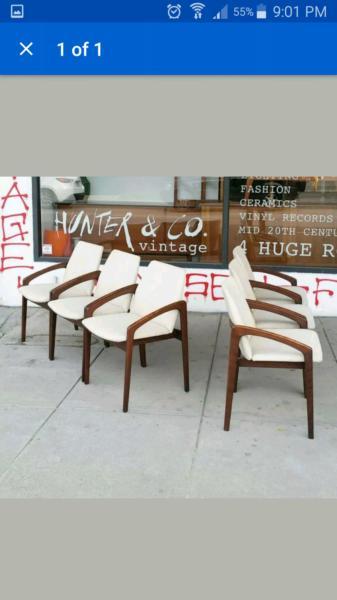 Kai Kristiansen Danish Dining Chairs Vintage mid century parker