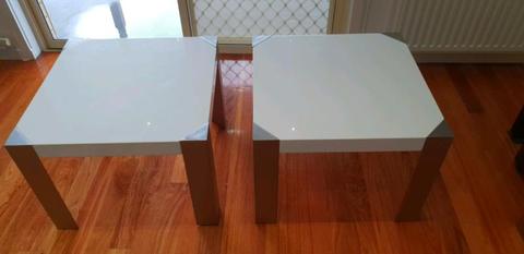 White silver legs Coffee table TV Unit Dinner Table Black chairs