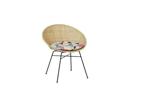 Rattan Retro Weave Chair in Natural with Black Legs