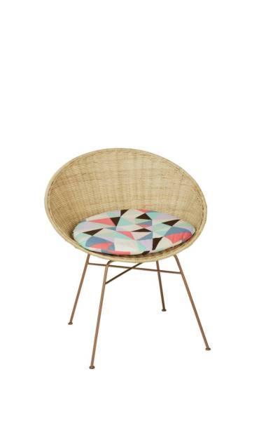 Rattan Retro Weave Chair in Natural with Copper Legs