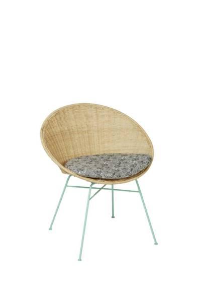 Rattan Retro Weave Chair in Natural with Mint Legs