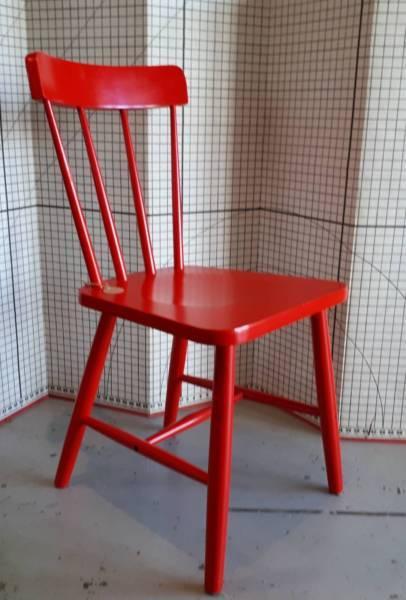 Red chair wooden IKEA