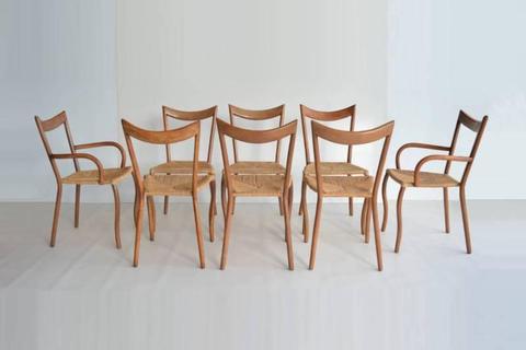 6 Padilla Designer Dining Chairs. Parker, Danish, FLER interest