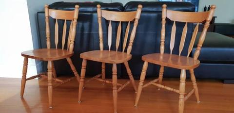 Original Early Settler Timber Chairs x 3 Excellent condition!