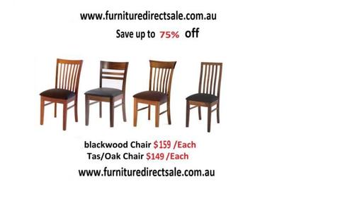 set of 10 chair Tas/Oak timber ---$1350