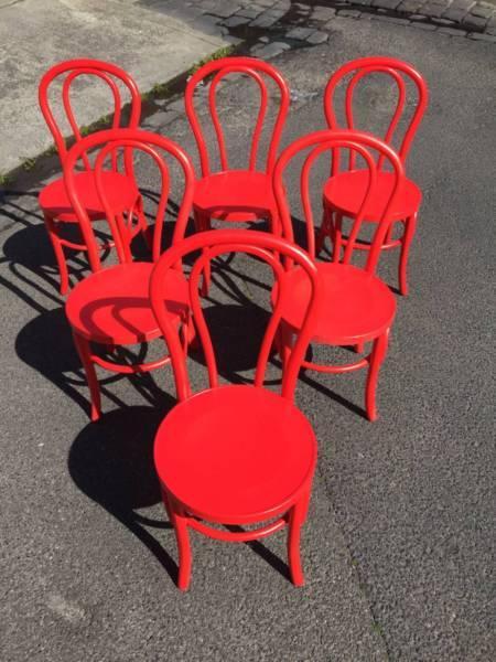 thonet replica dining chairsX6,red dining chairs WE CAN DELIVER