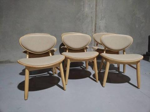 SIX DESIGNER DINING CHAIRS - ONE SET AVAILABLE